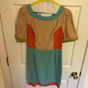 Harlyn colorblocked dress with cutouts on back